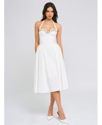  Gianna Embroidered Halter Maxi Dress