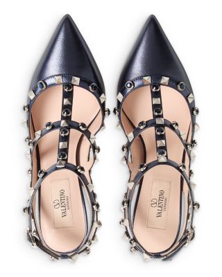 Women's Rockstud Embellished Cutout Leather Pumps