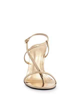 Women's Azure Metallic Patent Leather High Heel Sandals