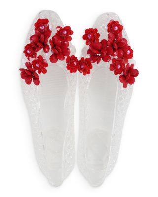 Women's Nova Sequin Flower White Jelly Shoes