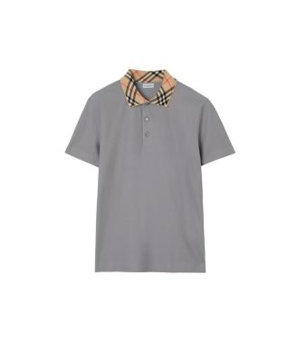  Check Collar Cotton Polo Shirt