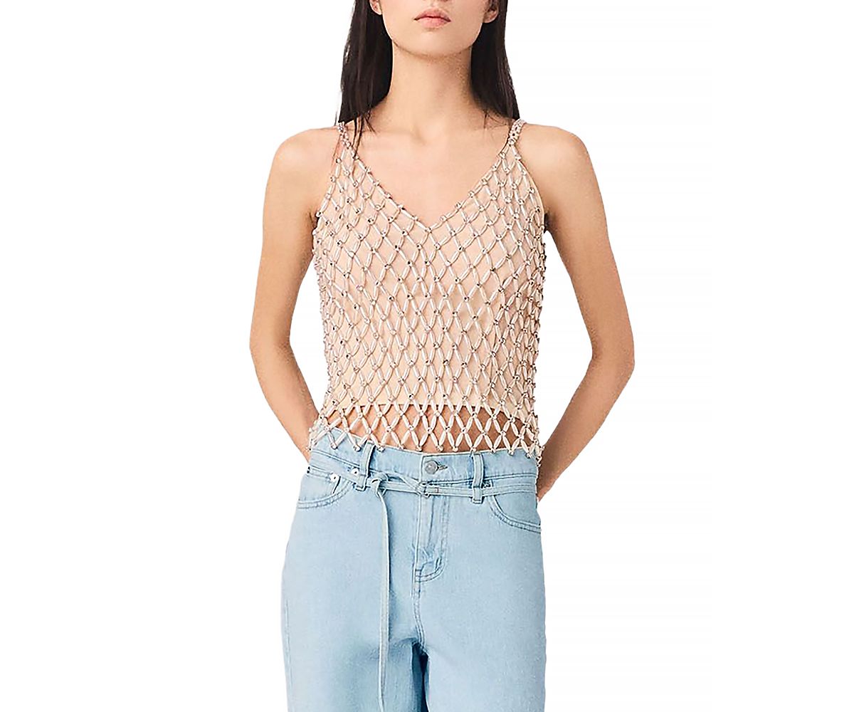 Maje Lakoya Beaded Top