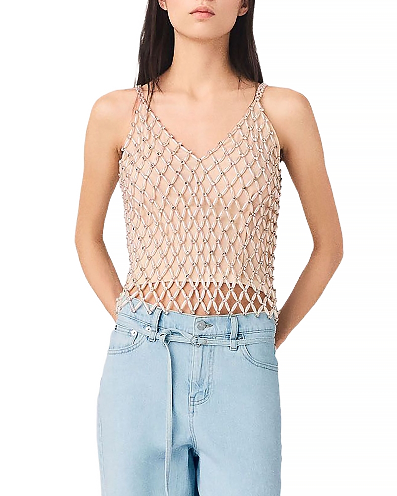 Maje Lakoya Beaded Top