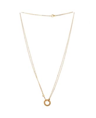  2 Diamonds Love Pendant Necklace 18K Gold and Diamonds, 17.75"