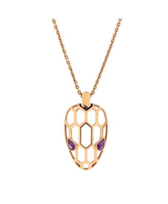  Serpenti Seduttori Pendant Necklace 18K Rose Gold with Amethyst, 17.75"