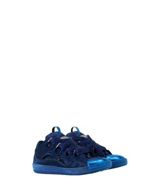Lanvin Unisex Curb Sneakers In Satin In Blue
