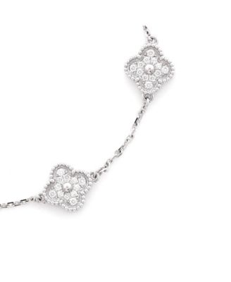  Sweet Alhambra 6 Motifs Bracelet 18K White Gold and Diamonds