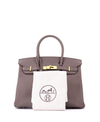 Birkin 30 Handbag Grey Epsom with Gold Hardware