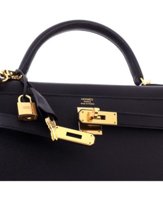 Kelly 32 Handbag Black Epsom with Gold Hardware