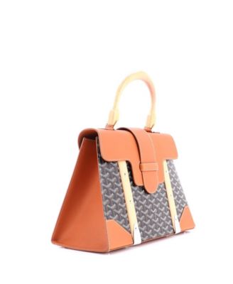  MM Saigon Top Handle Bag Coated Canvas with Leather