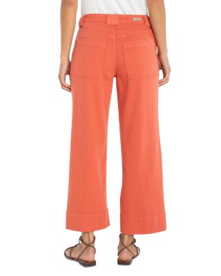 Stride Mid Rise Cargo Wide Jeans in Red Clay 