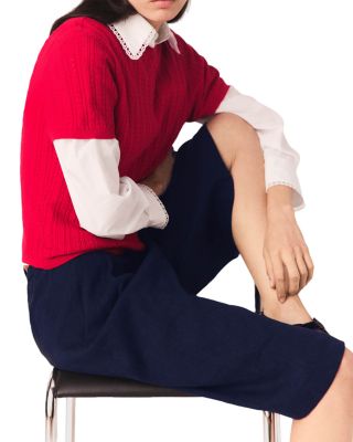 Mapi Cable Knit Round Neck Sweater