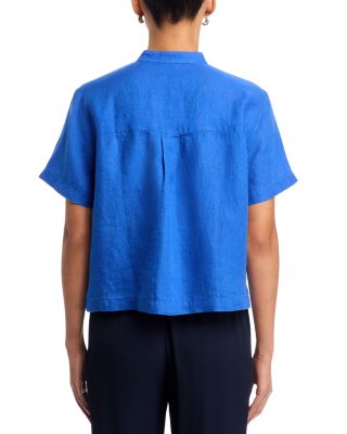 Mandarin Collar Short Sleeve Shirt