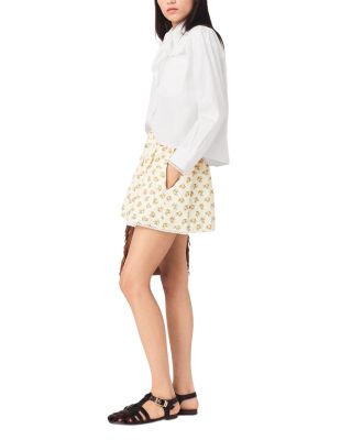 Printed Rickrack Trim Skirt