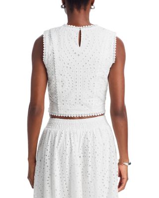 Eyelet Sleeveless Tank & Eyelet Midi Skirt - Exclusive