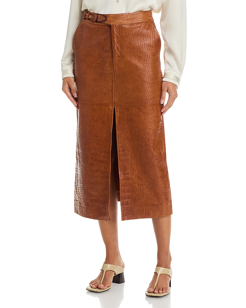 Johanna Ortiz Epic Statement Leather Midi Skirt