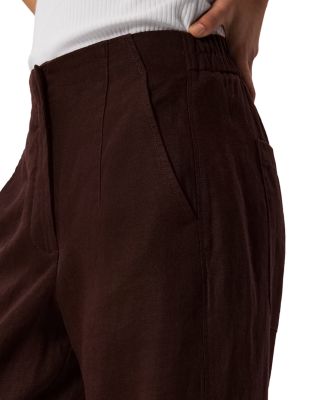 Linen Barrel Leg Trousers