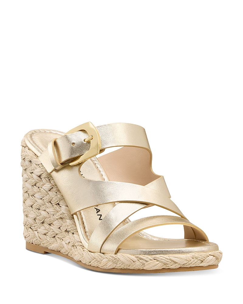 Stuart Weitzman Women's Sai Leather Espadrille Wedge Sandals