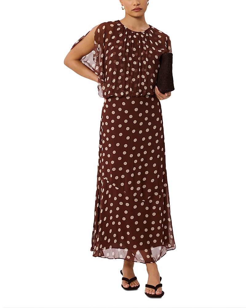 Whistles Polka Dot Print Midi Dress