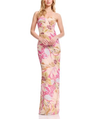 Strapless Sweetheart Bustier Sheath Gown