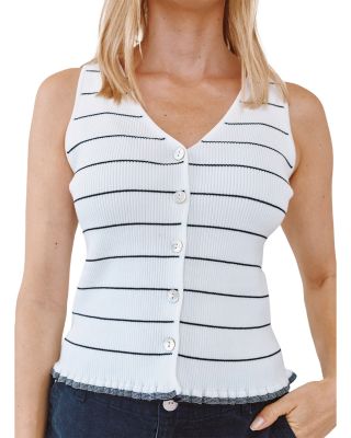 Ruffle Hem Knitted Vest