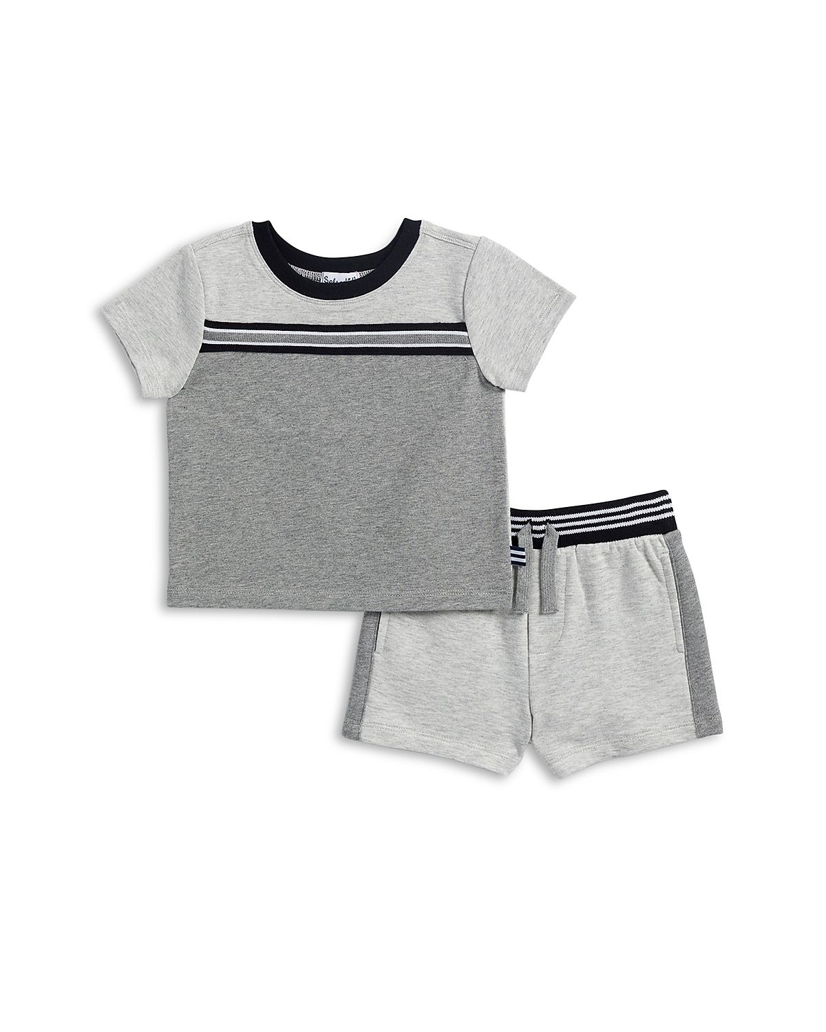 Splendid Boys' Tone Heather Stripe Short Sleeved Tee & Shorts Set - Baby
