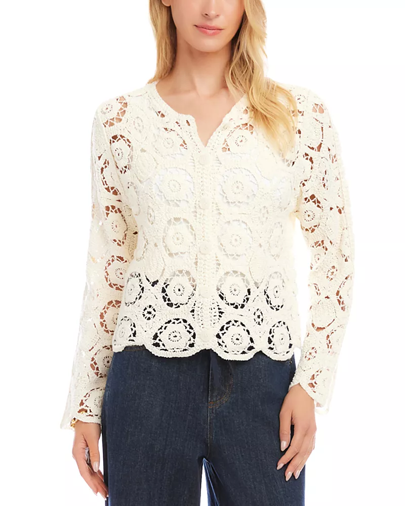Karen Kane Crocheted Soft Jacket