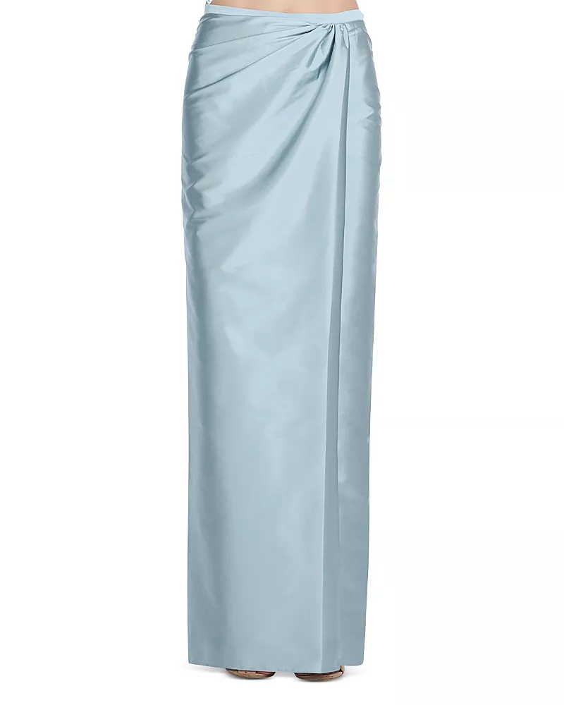 Emily Shalant Soft Taffeta Faux Wrap Skirt