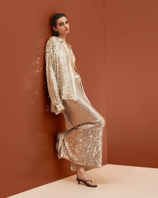 Disk Silk Stretch Skirt