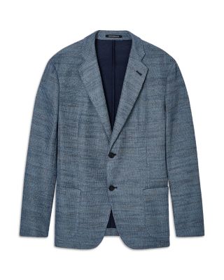 Icon Cotton Blazer Jacket with Knit Effect 3D Texture