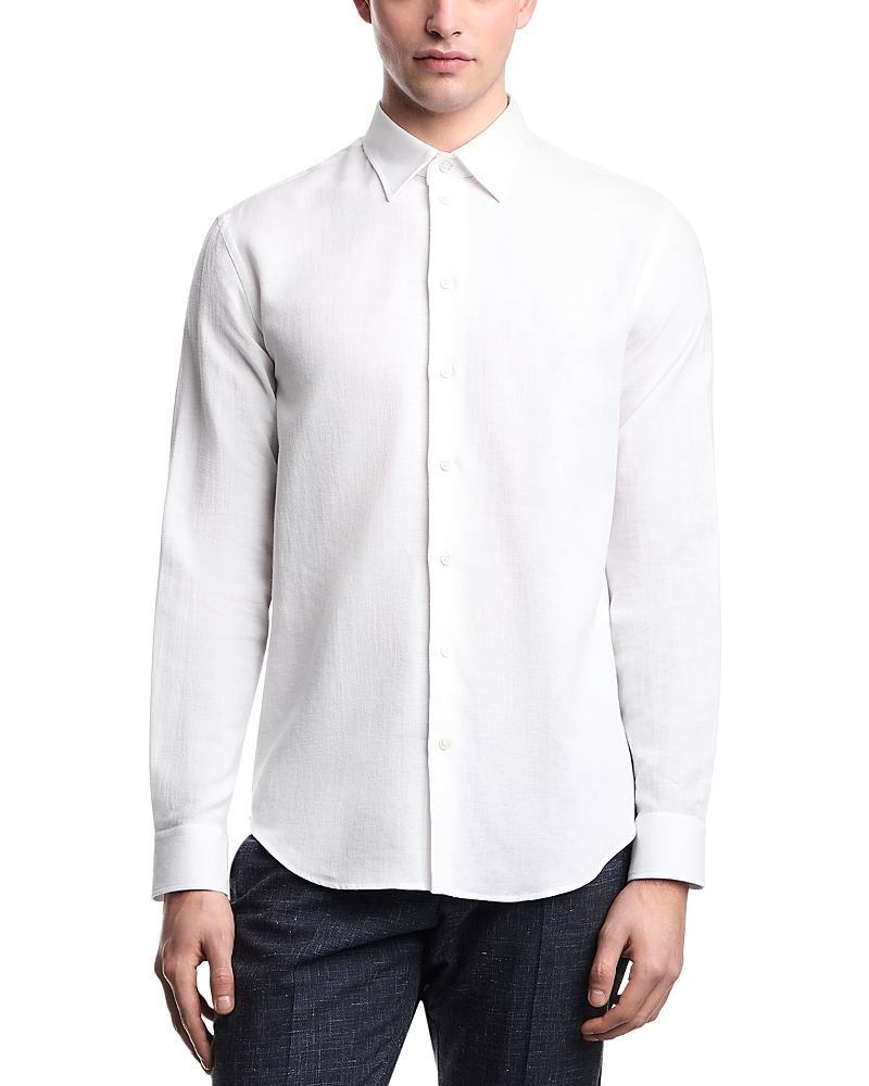 Emporio Armani Cotton & Linen Textured Sport Shirt