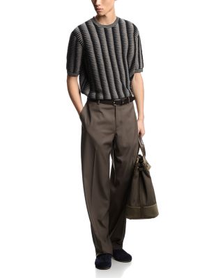 Two Tone Jagged Motif T-Shirt Sweater