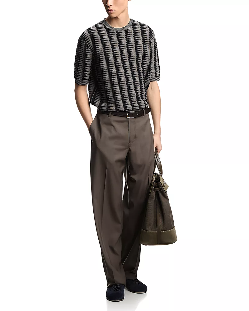 Emporio Armani Two Tone Jagged Motif T-Shirt Sweater