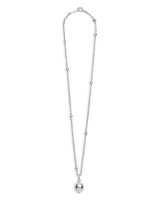 Sterling Silver Caviar Bubbly Polished Bead Pendant Necklace, 16-18"