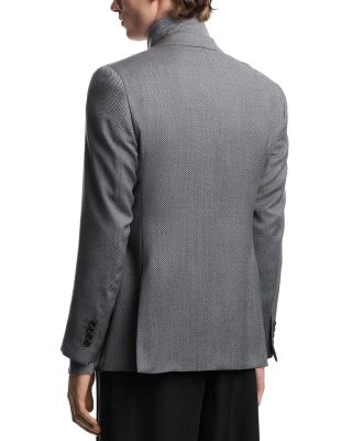 G Line Regular Fit Single Breasted Notch Lapel Jacket in Super 130s Wool
