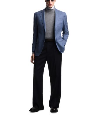 G Line Regular Fit Single Breasted Notch Lapel Jacket in Super 130s Wool