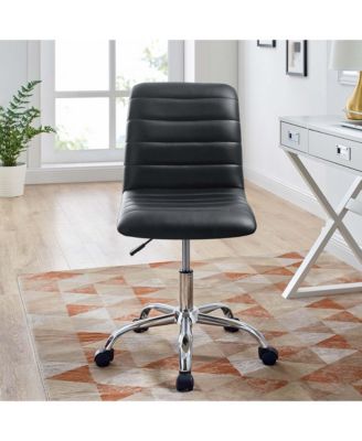  Ripple Armless Mid Back Vinyl Office Chair