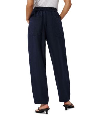 Petites Linen Barrel Leg Trousers