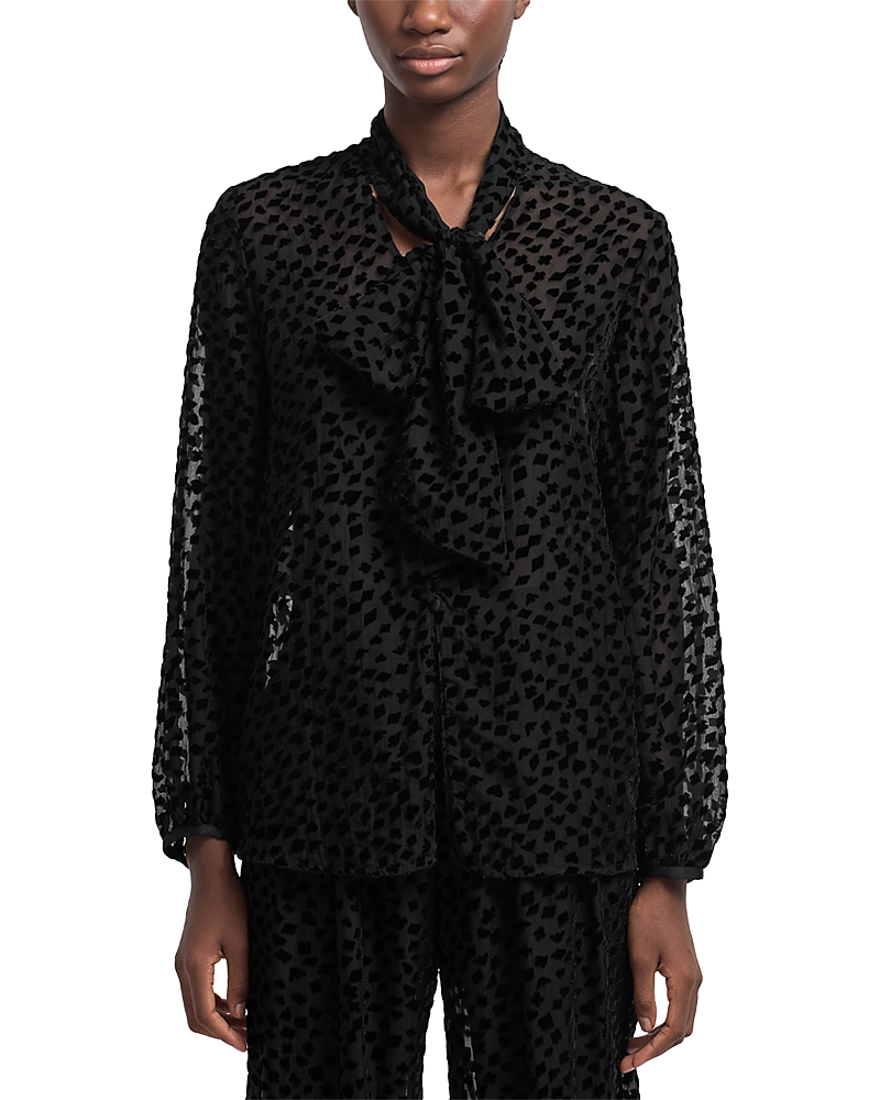 Emporio Armani Tulle and Velvet Blouse
