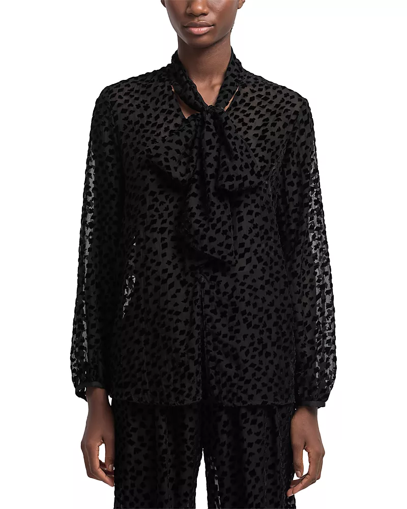 Emporio Armani Tulle and Velvet Blouse