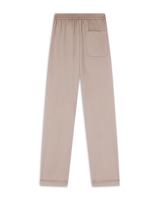 Crepe Twill Elasticized Waist Straight Pants