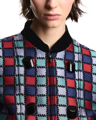 Multicolor Check Jacquard Jacket