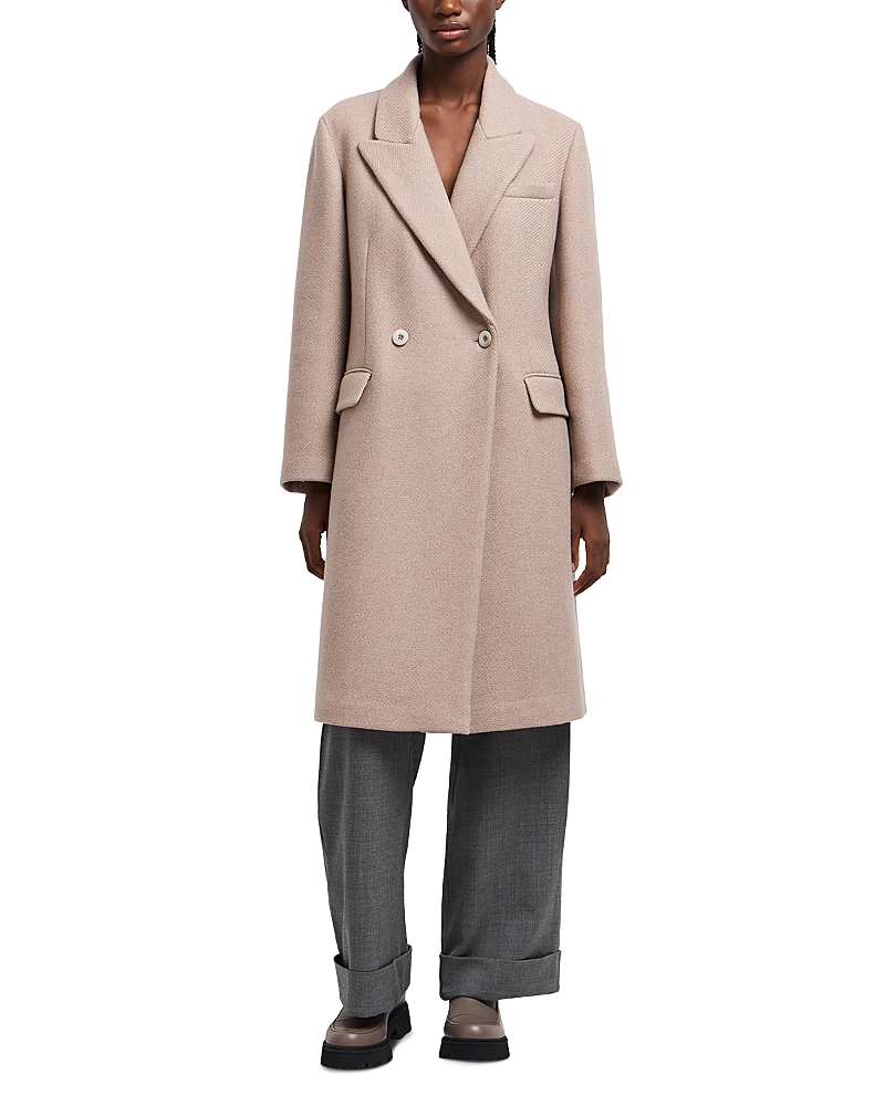 Emporio Armani Knitwear Effect Double Breasted Coat