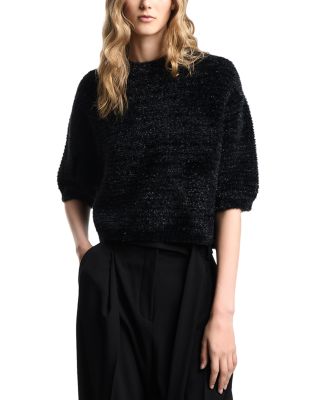 Fuzzy Three Quarter Sleeve Sweater