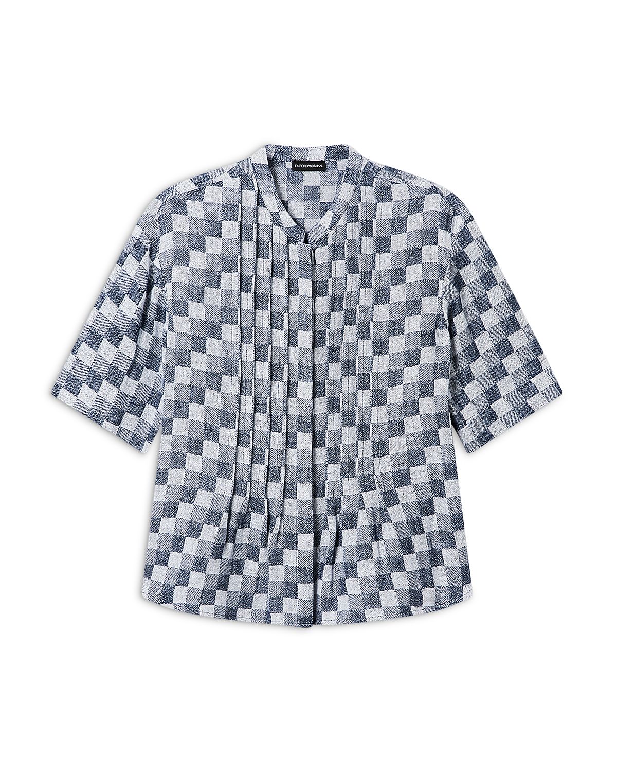 Emporio Armani Linen Gauze Checkered Shirt