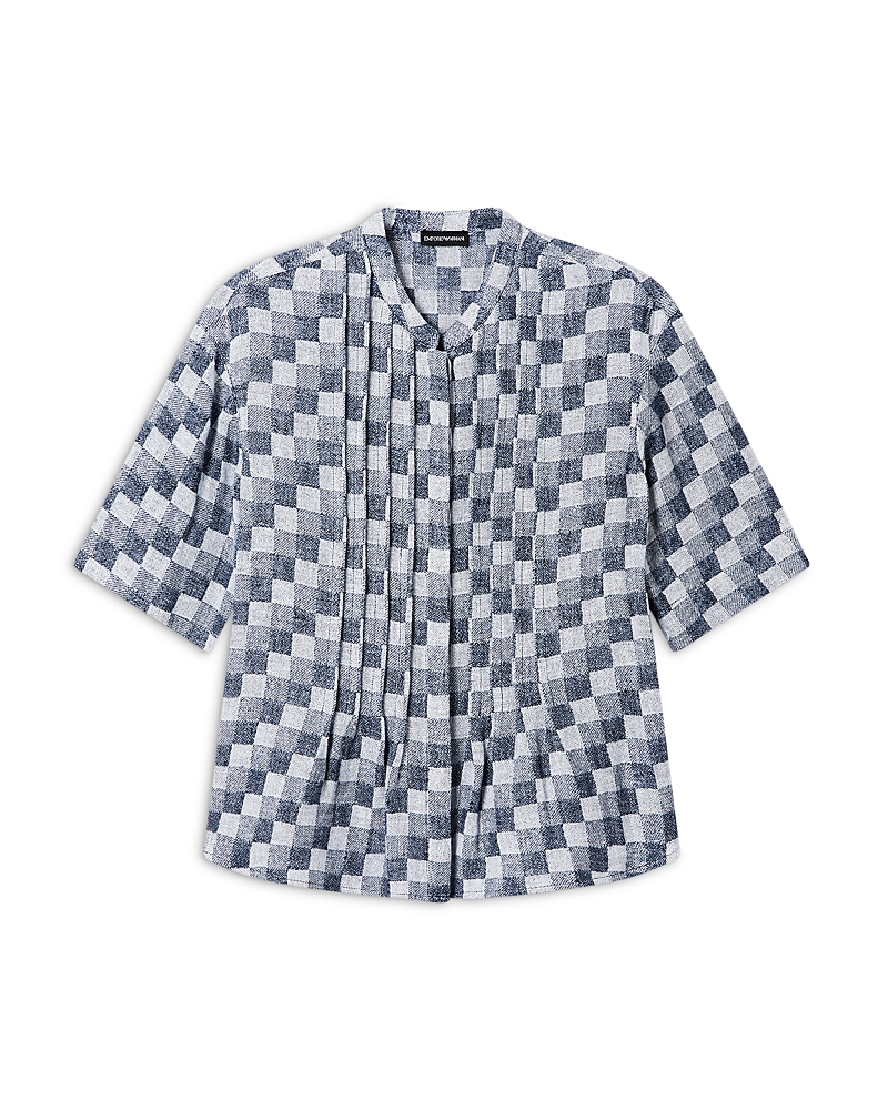 Emporio Armani Linen Gauze Checkered Shirt