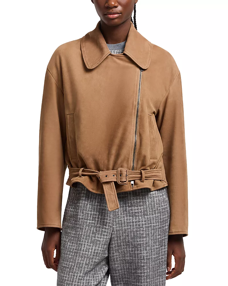 Emporio Armani Nubuck Leather Biker Jacket