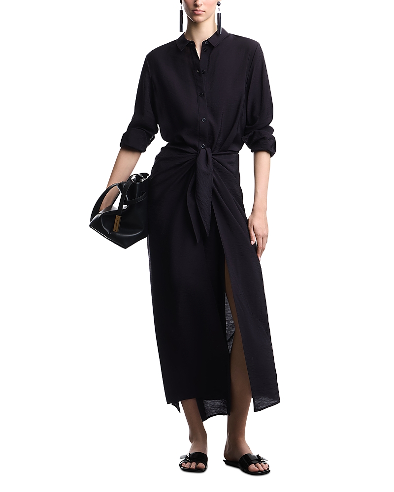 Emporio Armani Techno Rayon Wrap Detail Maxi Dress