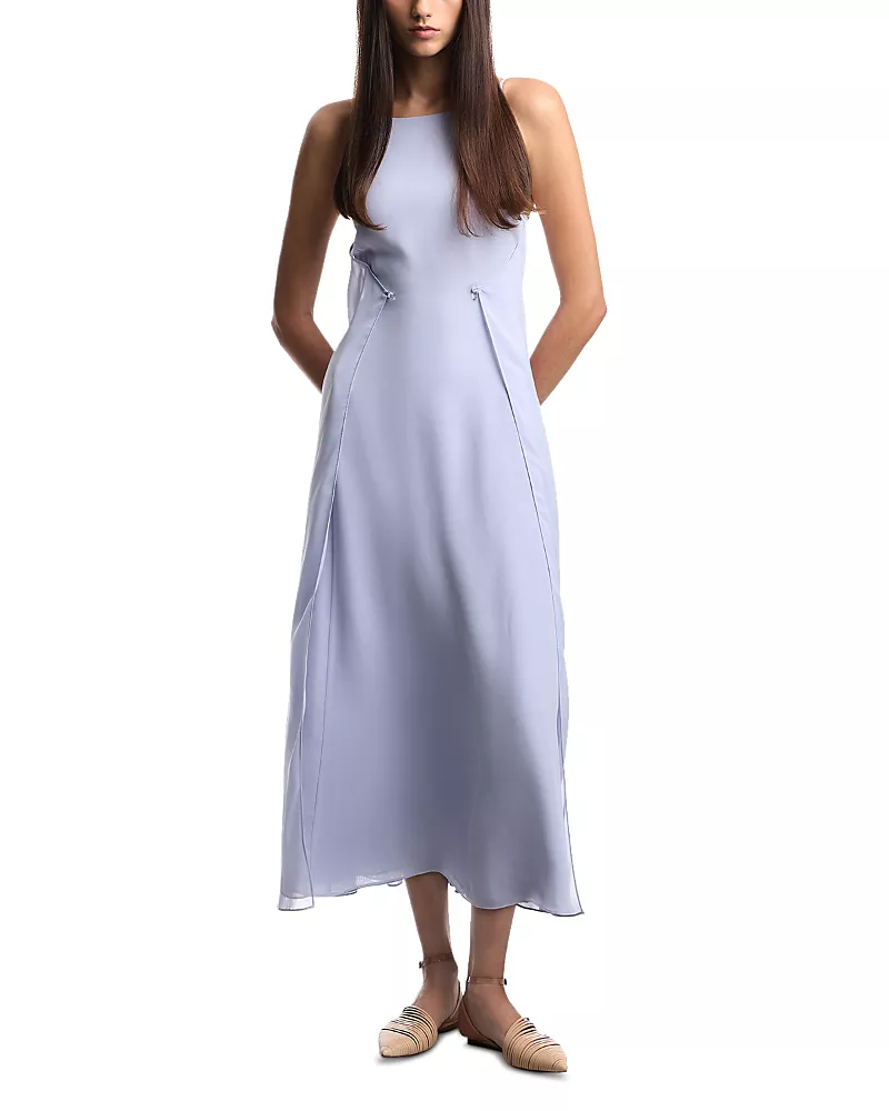 Emporio Armani Techno Georgette Midi Dress