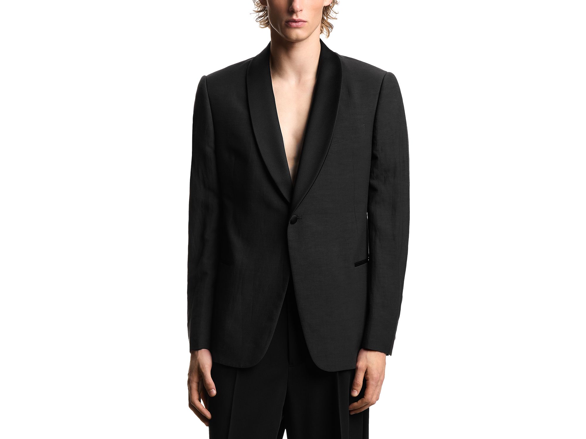 Executive Line Regular Fit Linen Blend Dinner Jacket - Image 1